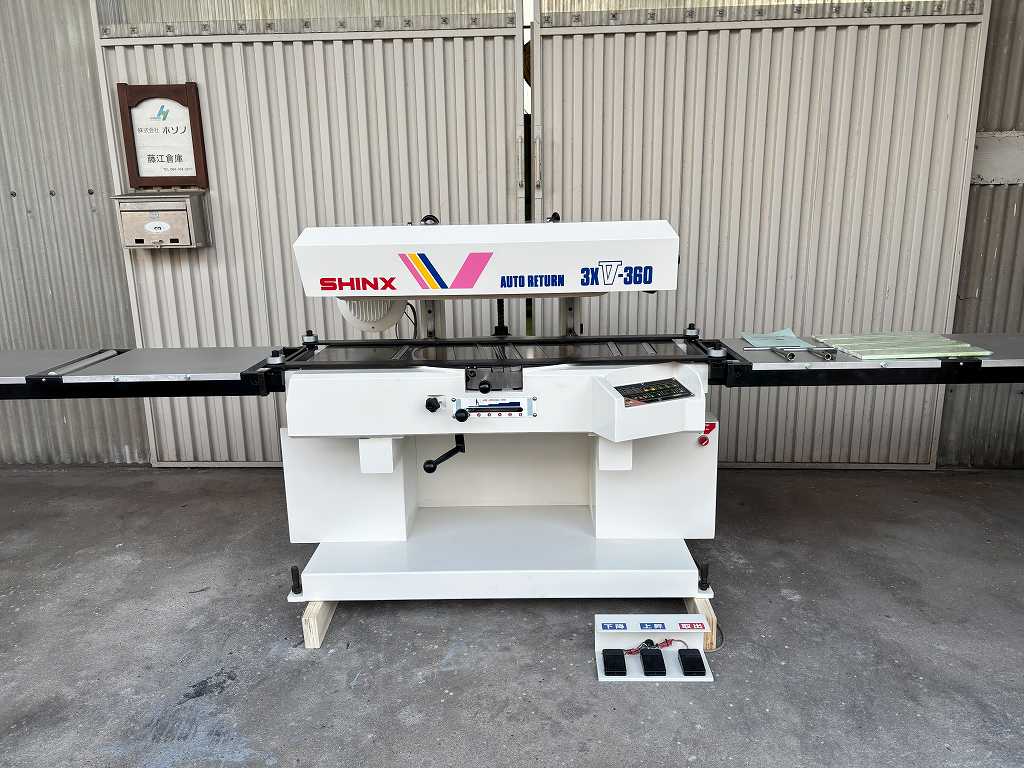 【シンクス】超仕上カンナ　3X-V360　往復切削（ダブルナイフ）送材ベルト新品交換済NO,2412